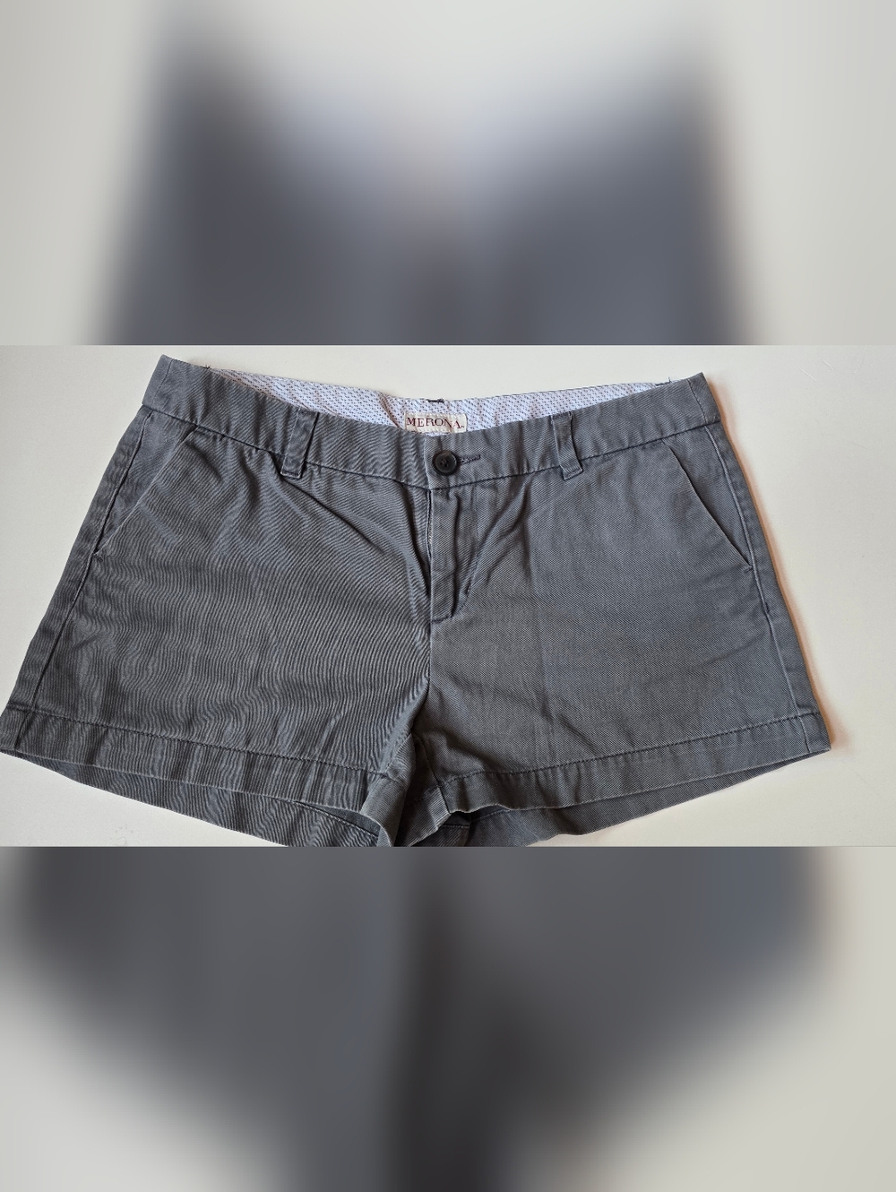 Merona Gray Women's Casual Cotton Chino 3" Inseam Shorts 4